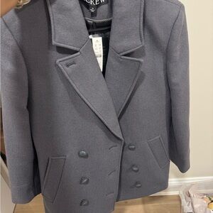 J. Crew Women's Charcoal Double-Breasted Pea Coat